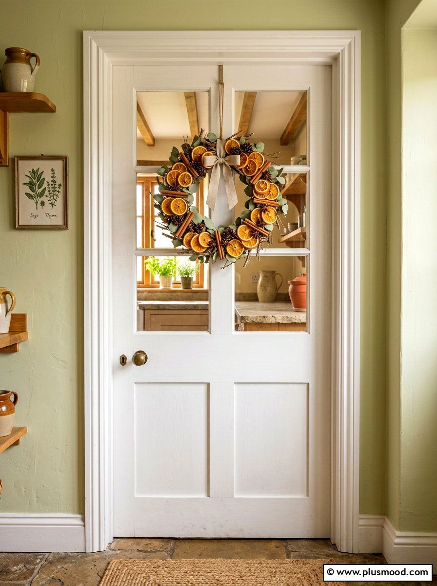 Orange slice wreath - 25 summer citrus home decor ideas