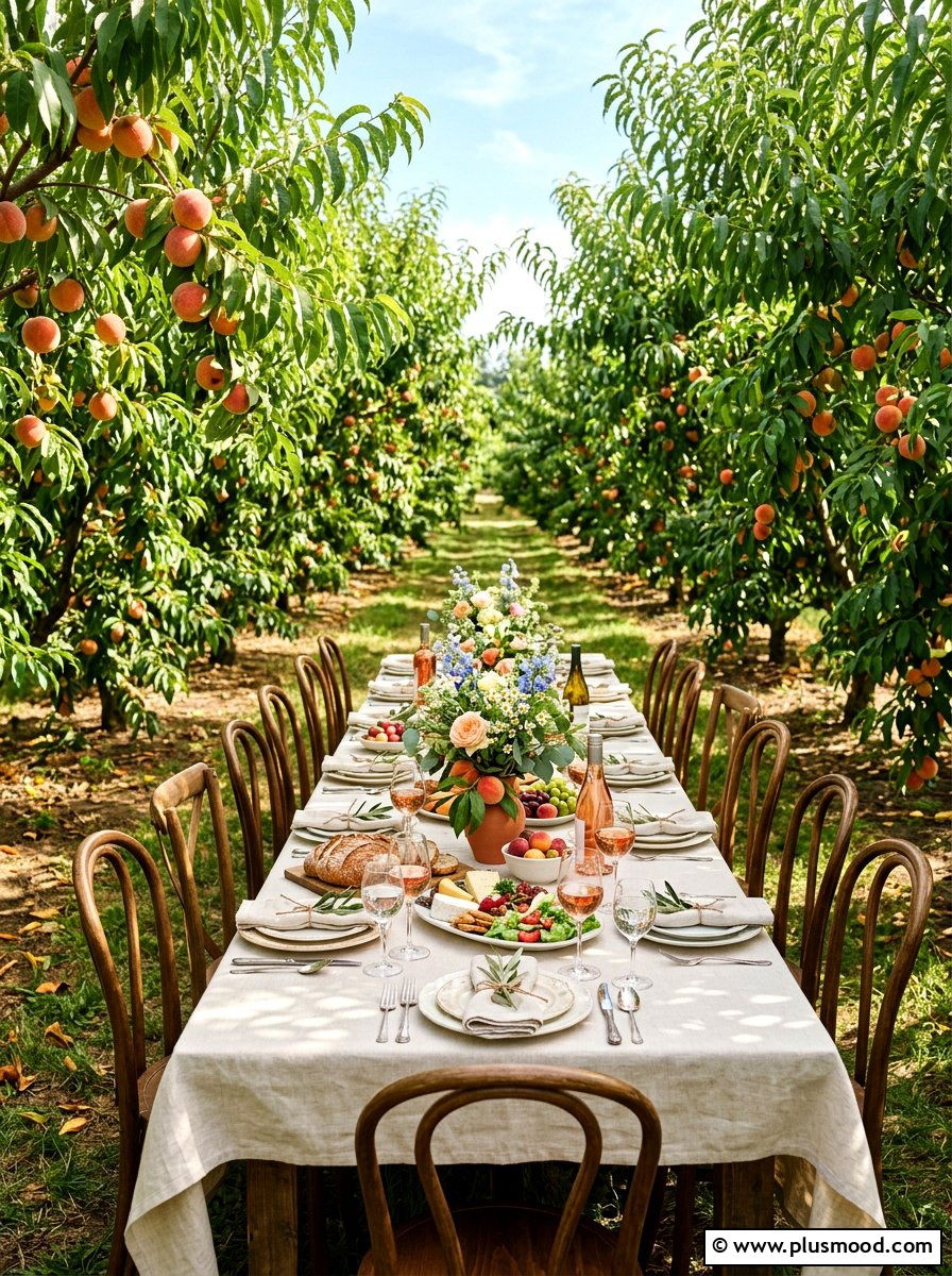 Orchard Lunch Setting - 25 summer outdoor wedding shower ideas