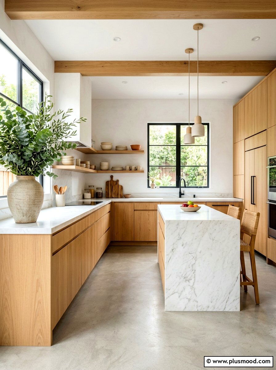 Organic Modern Kitchen - 25 mid summer home decor ideas