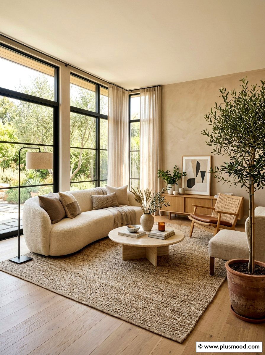 Organic Modern Living Room - 25 neutral summer living room ideas