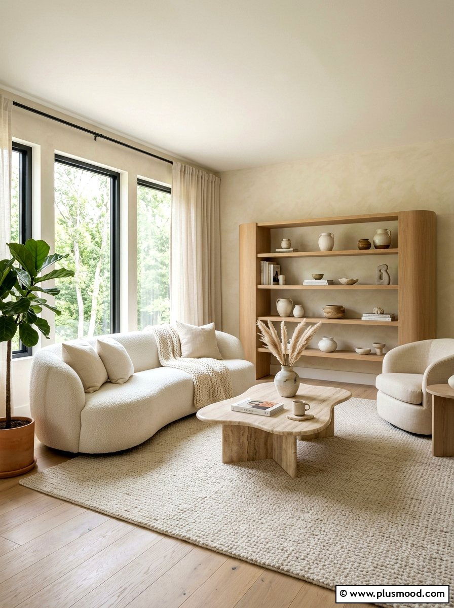 Organic Modern Living Room - 25 summer decor ideas for white living room
