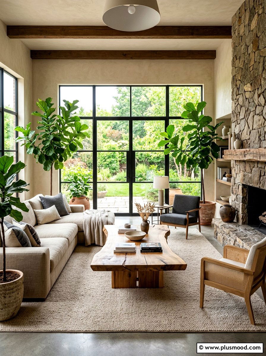 Organic Modern Living Room - 25 modern summer living room ideas