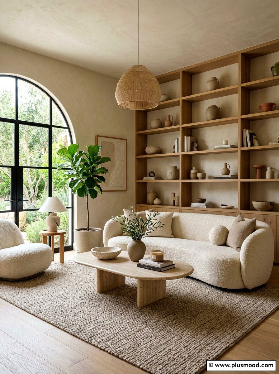 Organic Modern Living Space - 25 summer living room makeover ideas