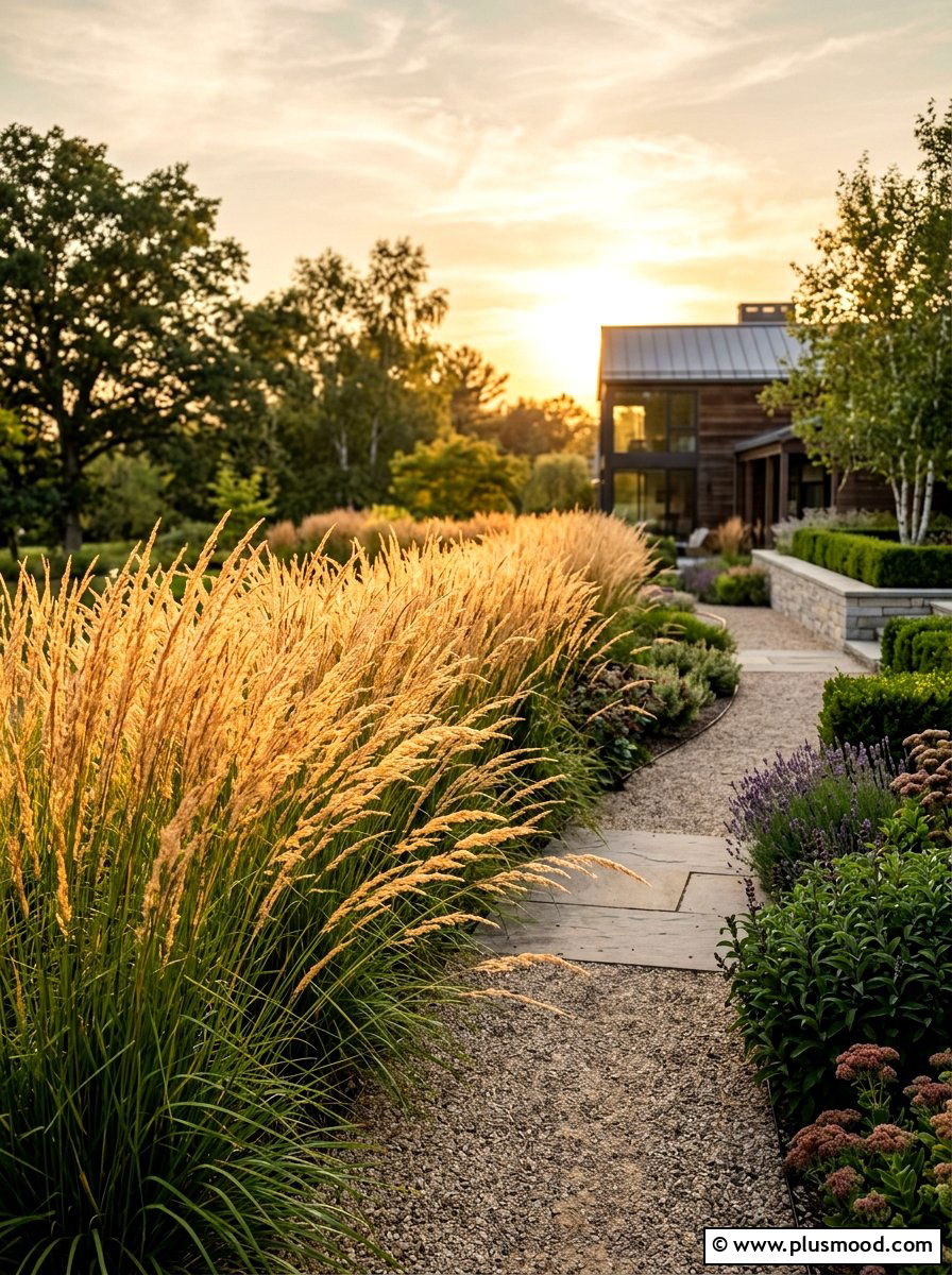 Ornamental Grass Border - 25 summer sensory garden ideas