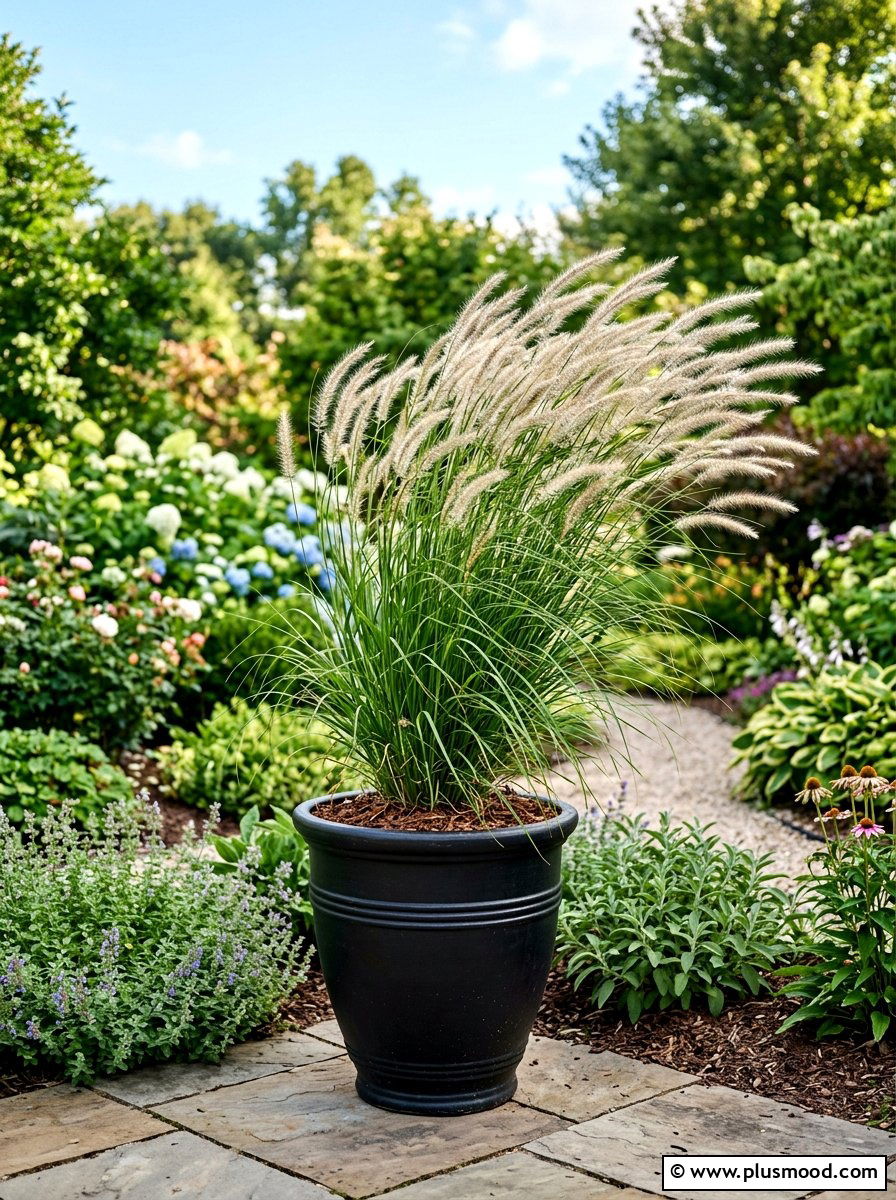 Ornamental Grass Container - 25 summer deck planter ideas