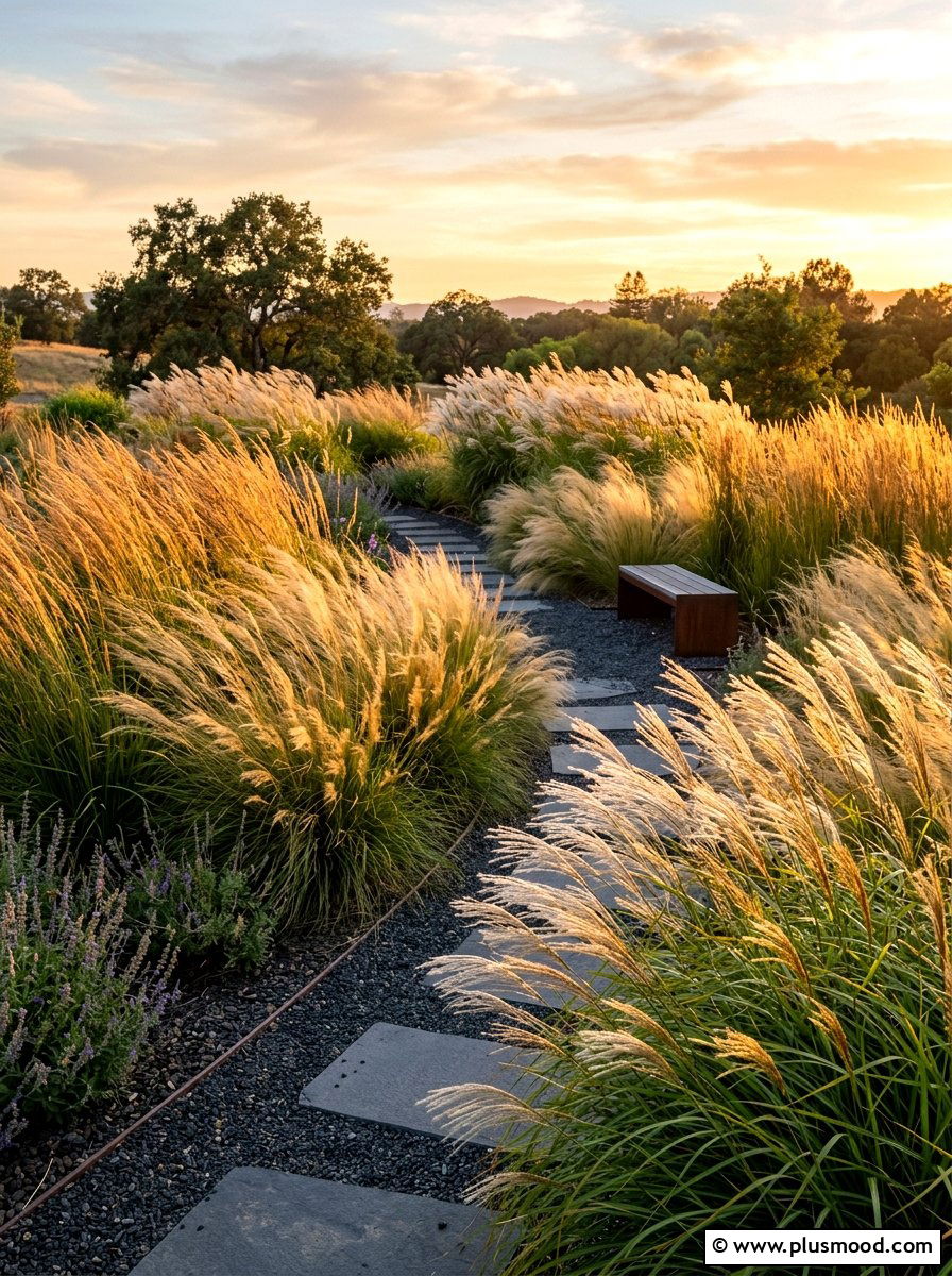 Ornamental Grass Landscape - 25 summer foundation planting ideas