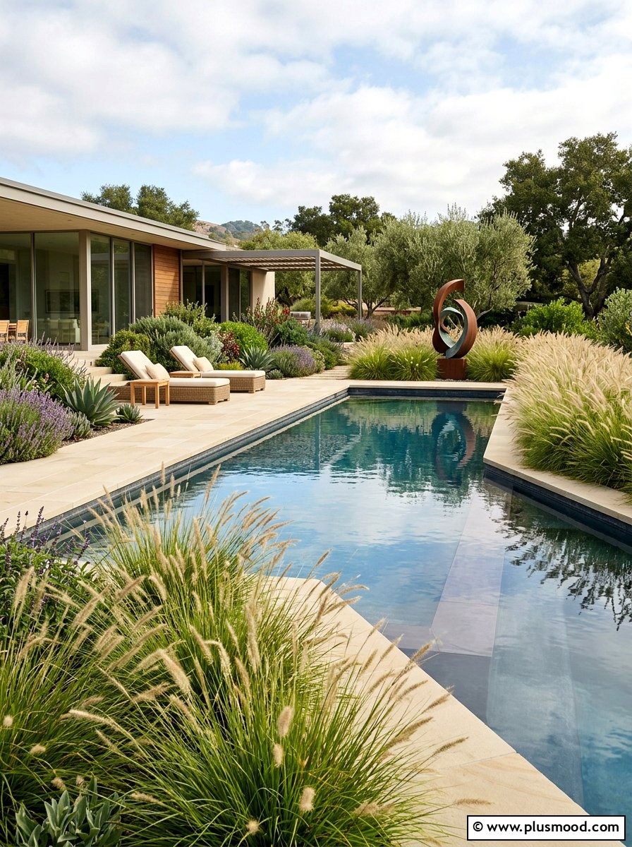 Ornamental Grass Landscaping - 25 pool landscaping ideas for zen style