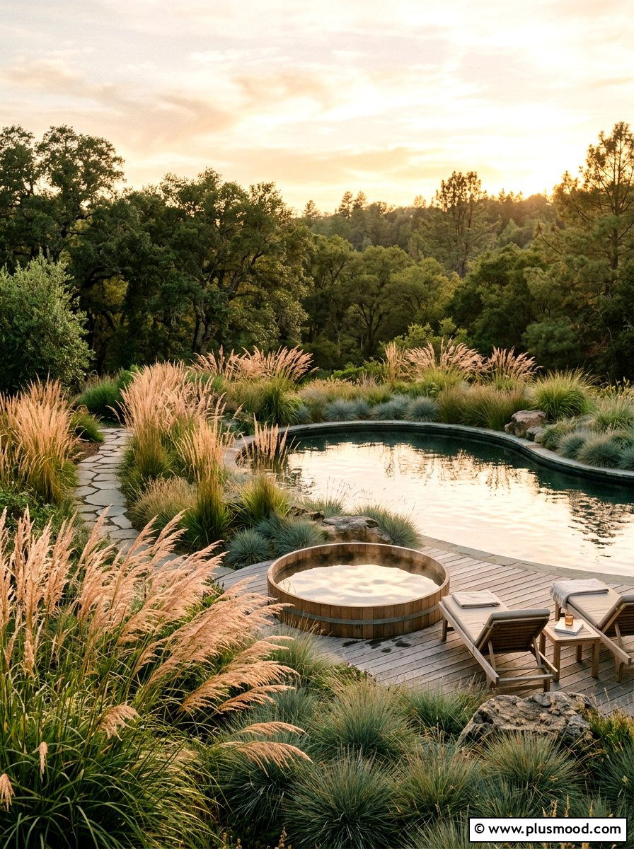 Ornamental Grass Pool Landscape - 25 pool landscaping ideas for hot tubs