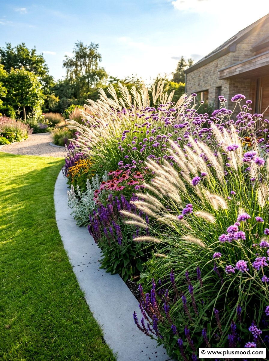 Ornamental Grass Summer Flower Border - 25 summer flower bed border ideas