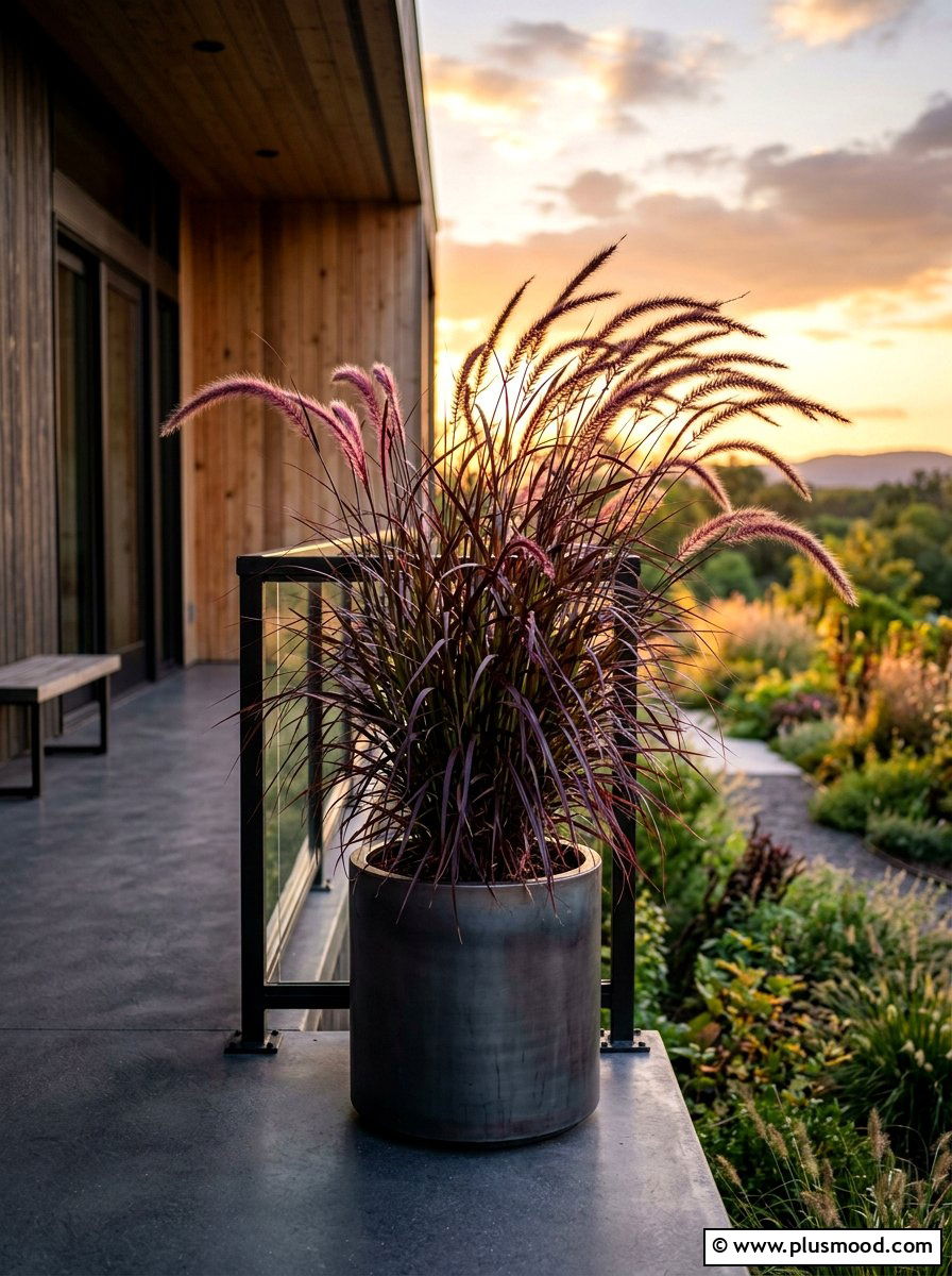 Ornamental Grass Textural Porch Container - 25 summer container ideas for front door