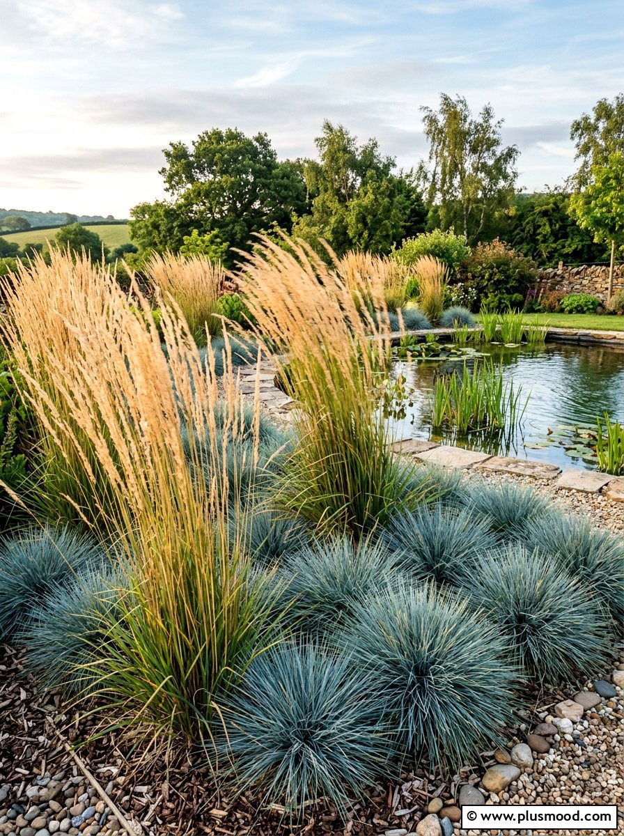 Ornamental Grasses - 25 pool landscaping ideas for natural pools