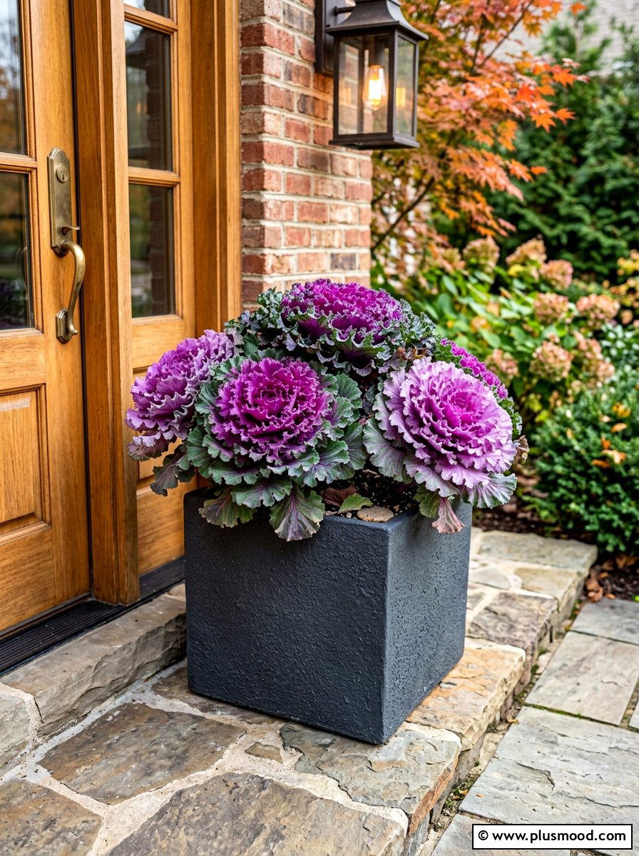 Ornamental Kale Porch Container - 25 late summer planter ideas for porch
