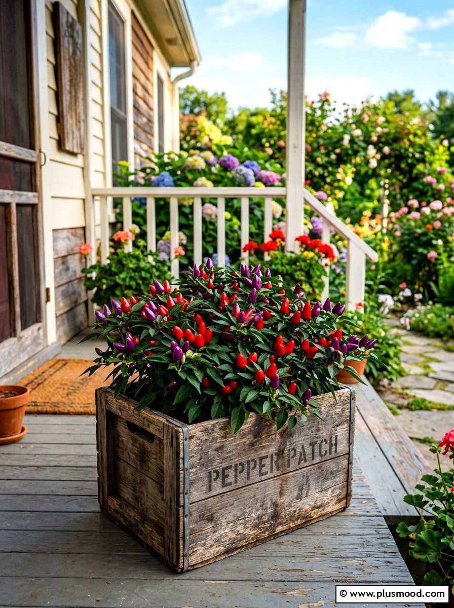 Ornamental Pepper Container - 25 late summer planter ideas for porch