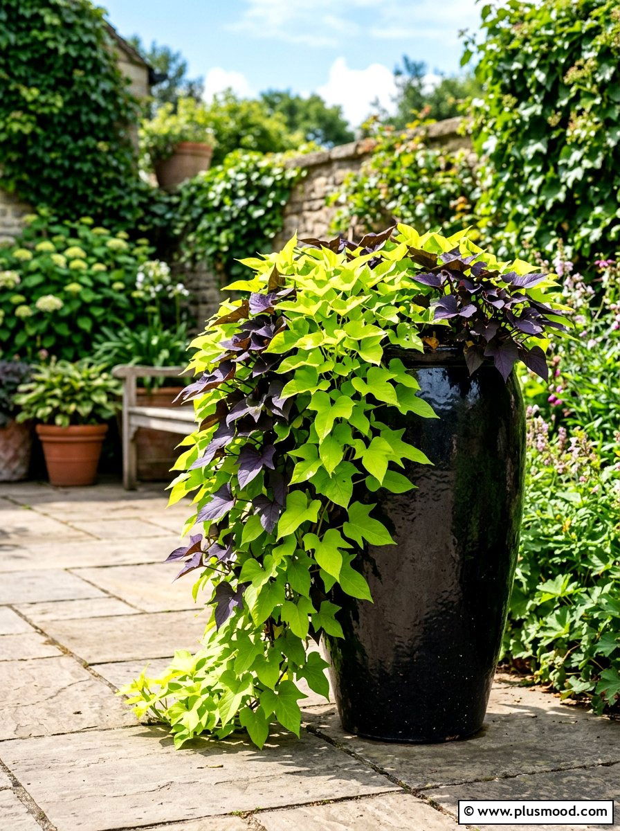 Ornamental Sweet Potato Vine - 25 summer large planter ideas