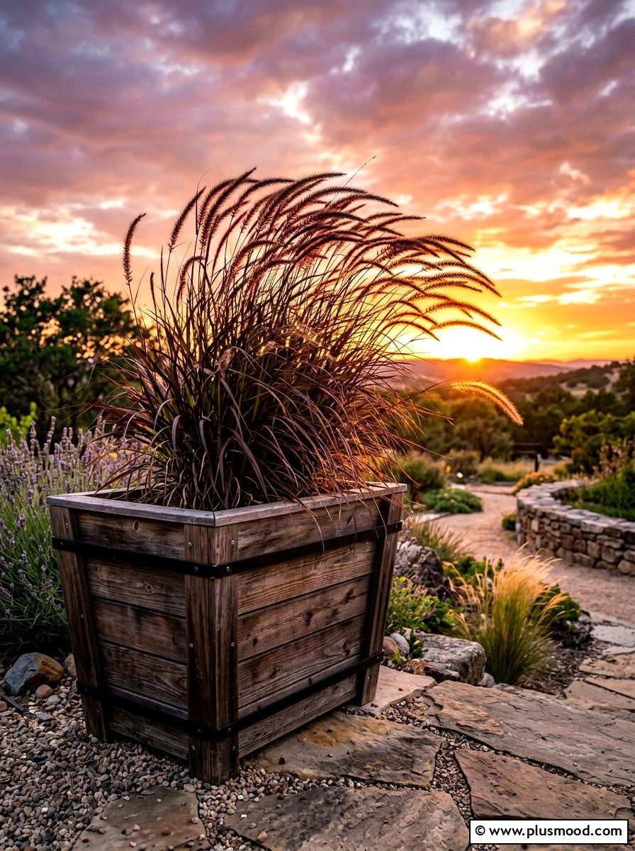 Ornamental grass box - 25 summer planter box ideas