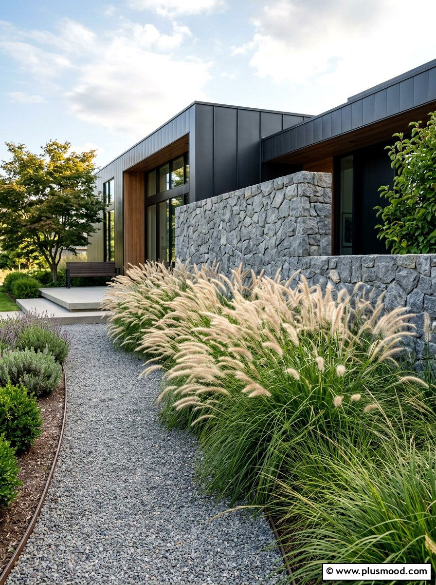 Ornamental grass front yard - 25 summer foundation planting ideas for summer