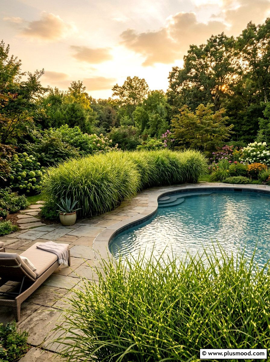 Ornamental grass pool screen - 25 pool landscaping ideas on a budget