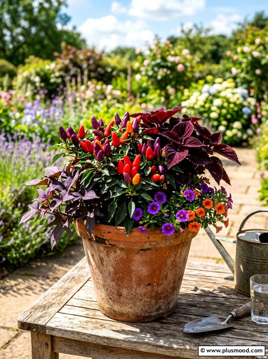 Ornamental pepper summer planter - 25 beautiful summer planter ideas