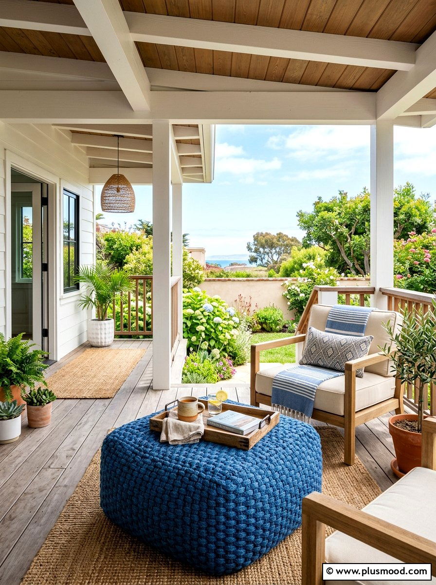 Ottoman Lounge Porch - 25 summer porch ideas for small spaces