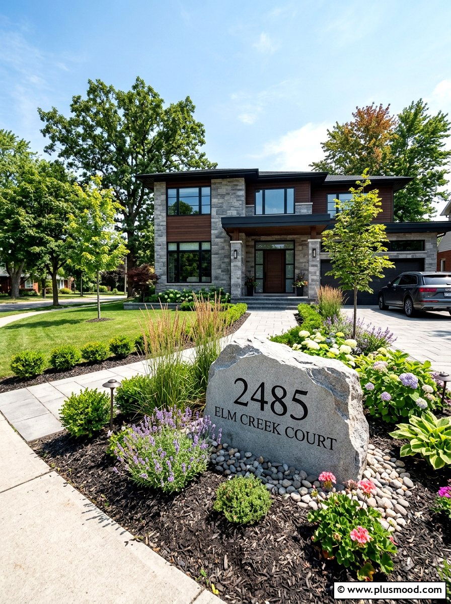 Outdoor Address Stone - 25 painted rock ideas for outdoor signage