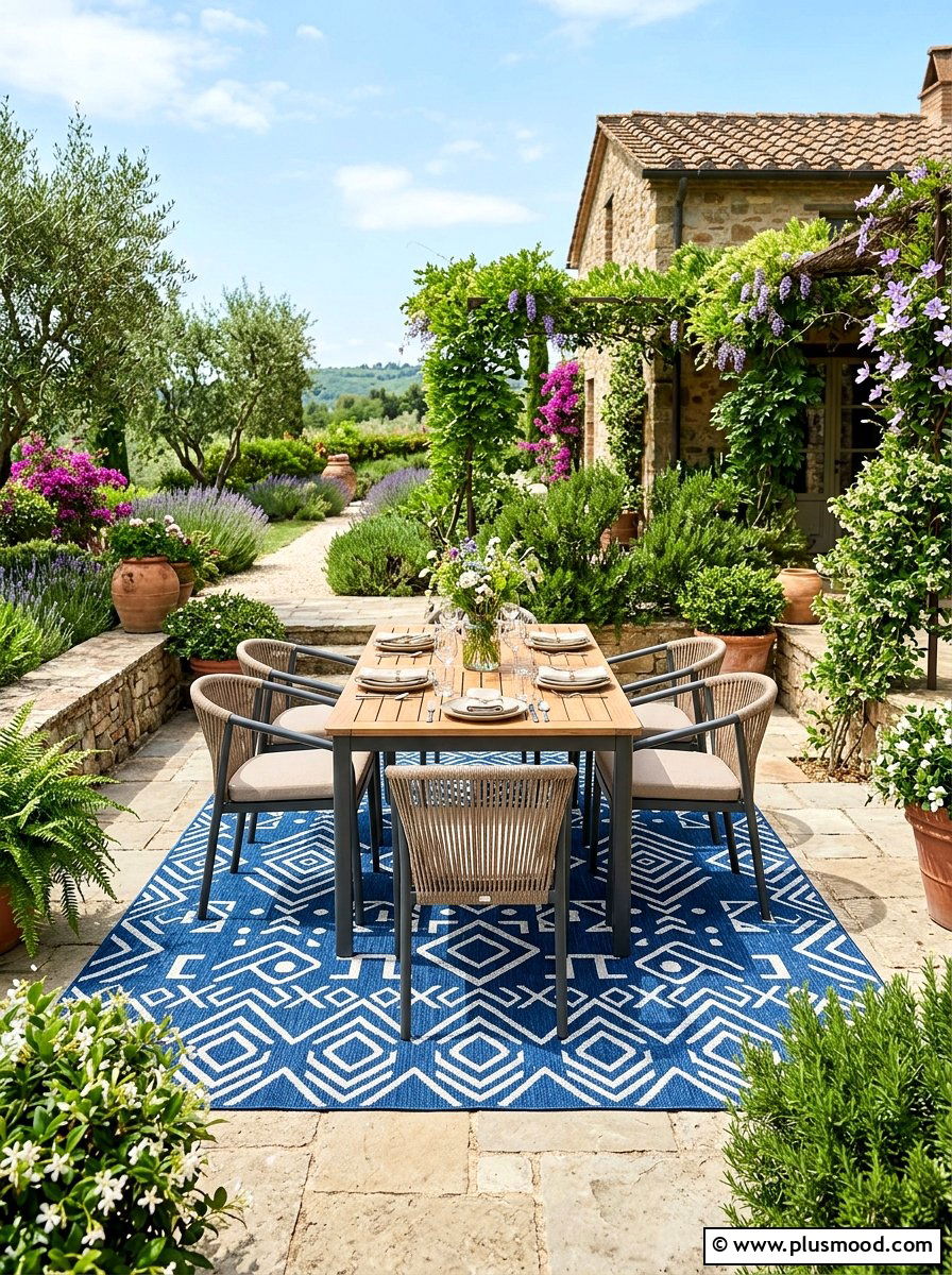 Outdoor Area Rug - 25 budget summer backyard makeover ideas