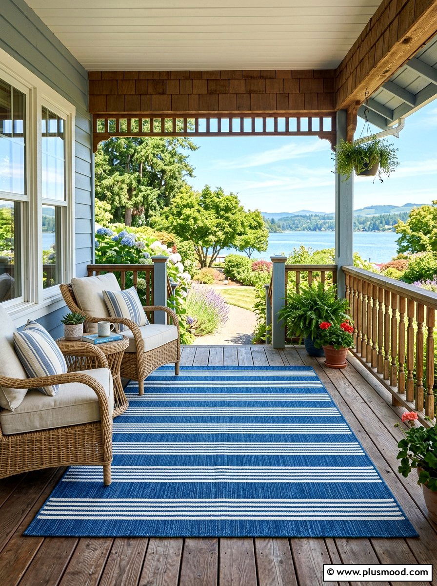 Outdoor Area Rug - 25 summer bungalow curb appeal ideas