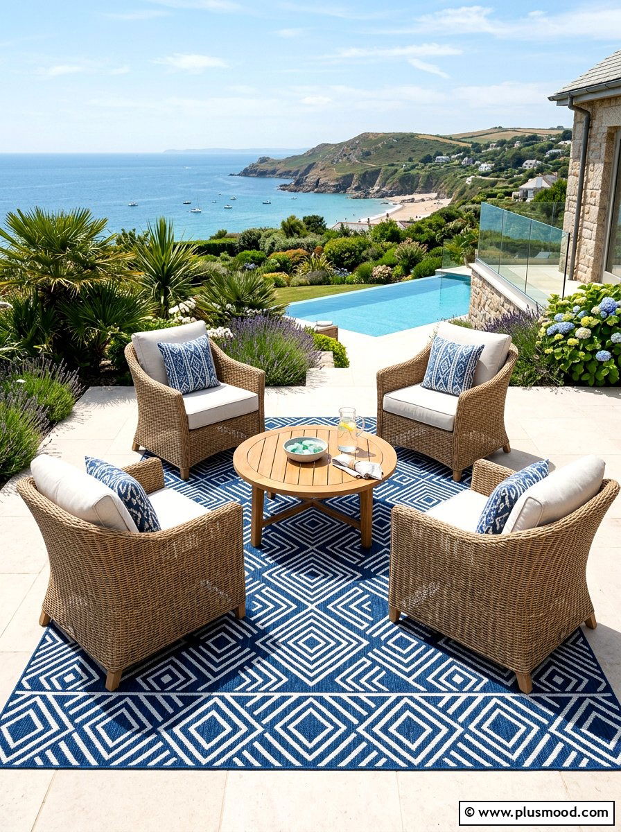 Outdoor Area Rug - 25 summer entertaining patio ideas