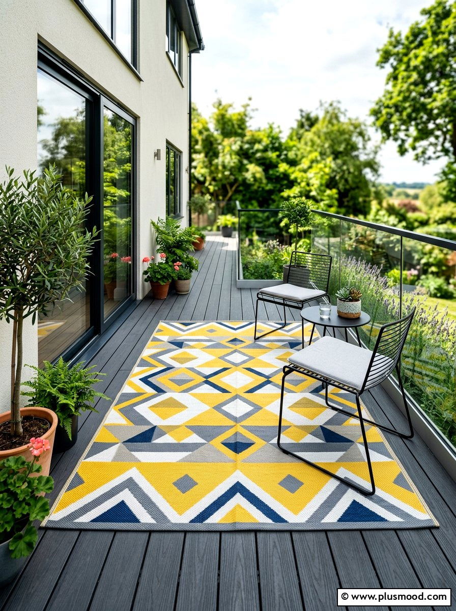 Outdoor Area Rug - 25 summer narrow patio ideas