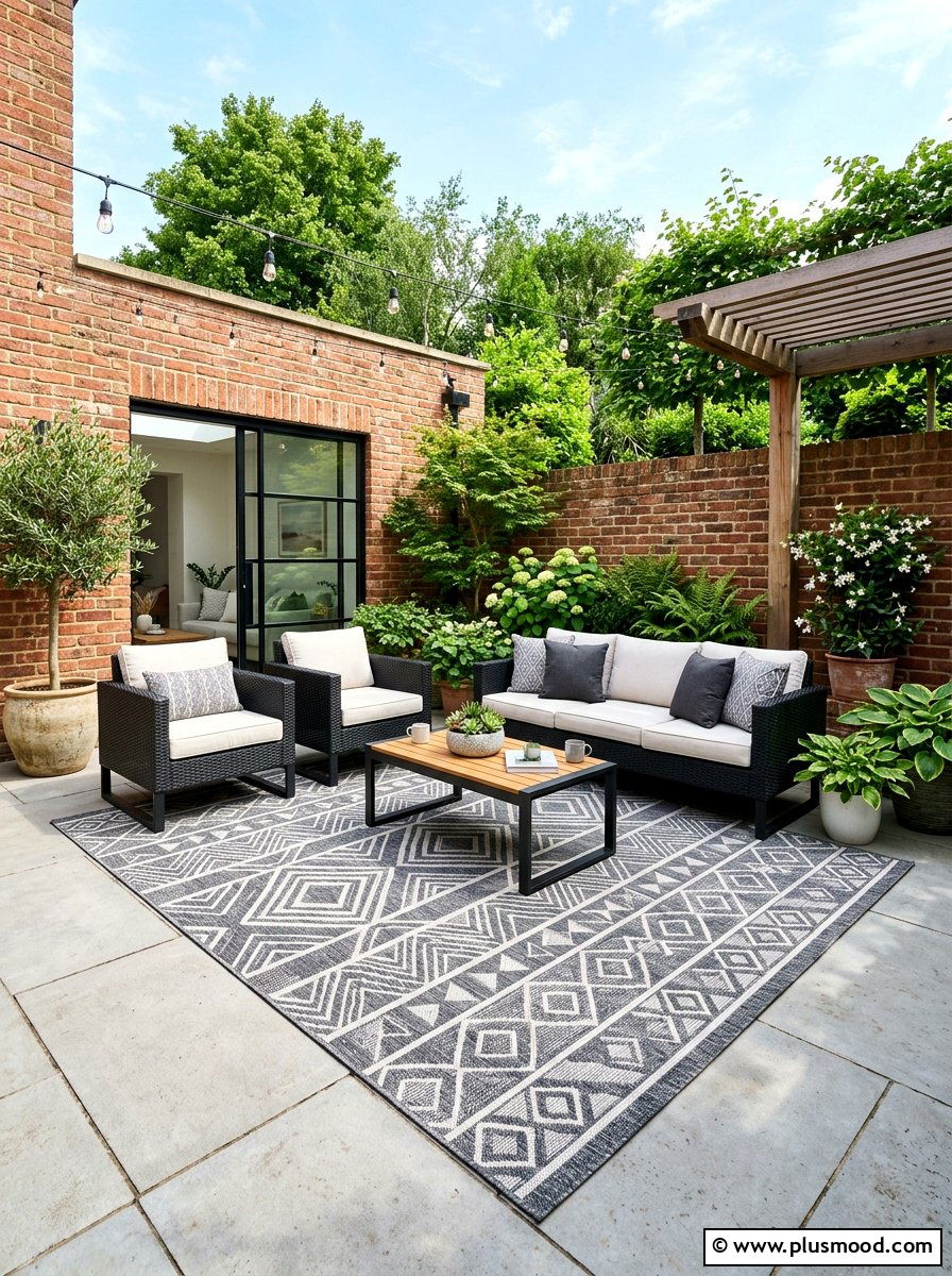 Outdoor Area Rug - 25 cheap summer patio ideas