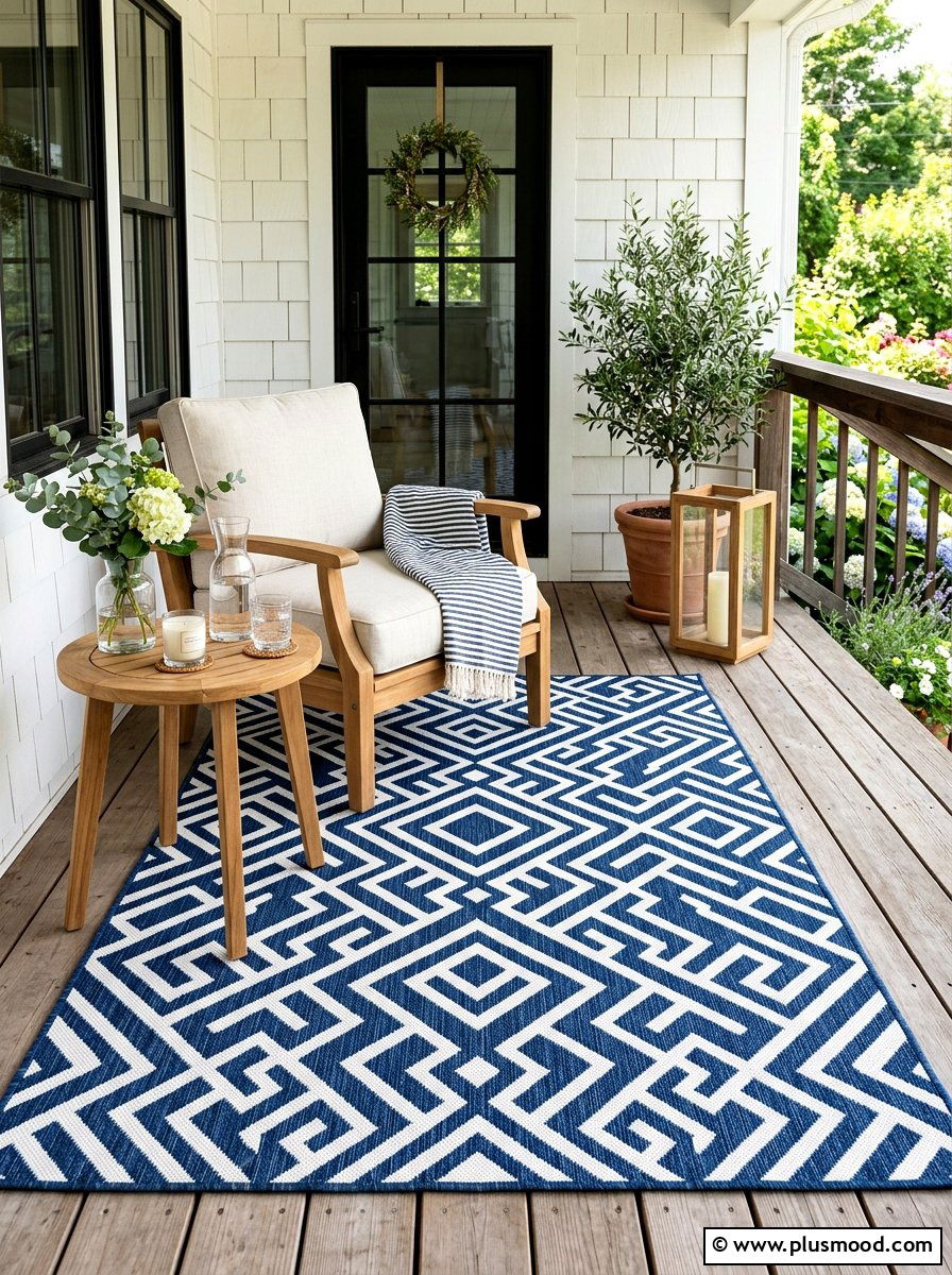 Outdoor Area Rug - 25 summer patio ideas for small spaces