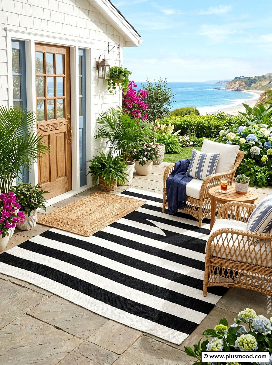 Outdoor Area Rug - 25 easy summer porch decorating ideas