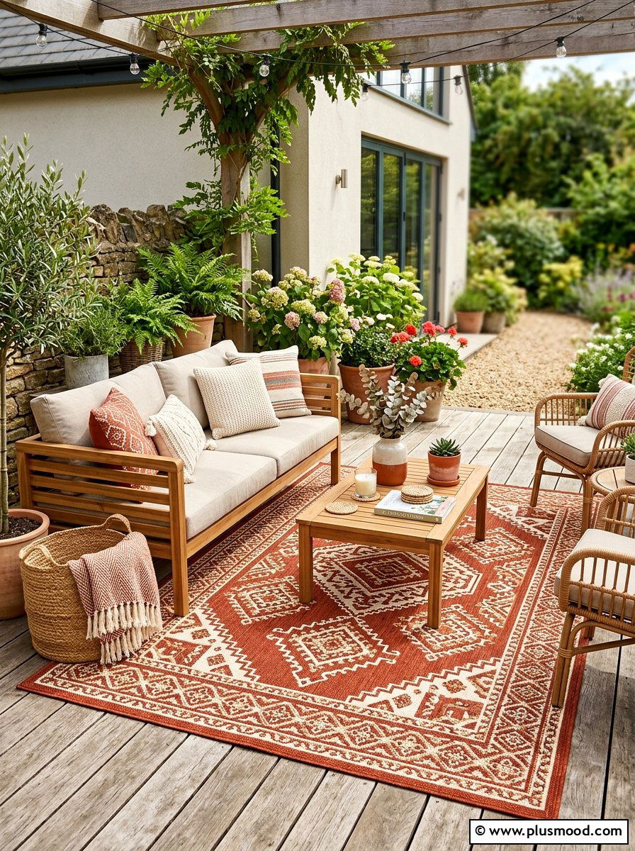 Outdoor Area Rug - 25 end of summer patio refresh ideas