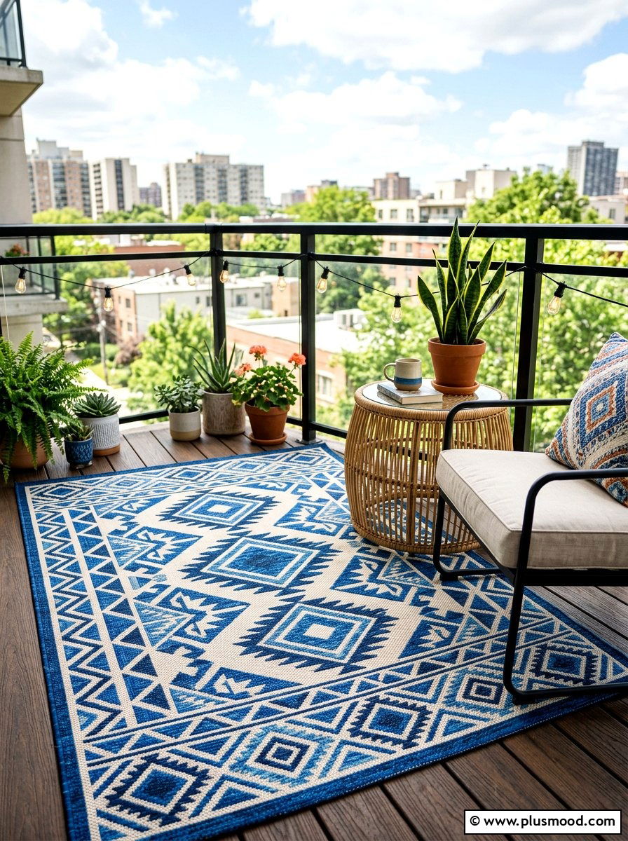 Outdoor Area Rug - 25 small backyard ideas for apartments