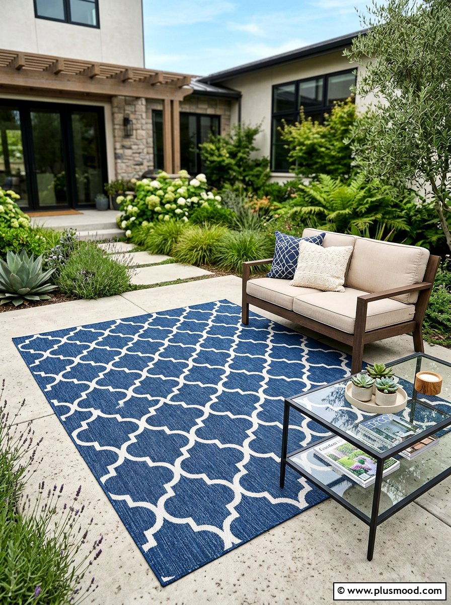 Outdoor Area Rug - 25 small backyard ideas for relaxing