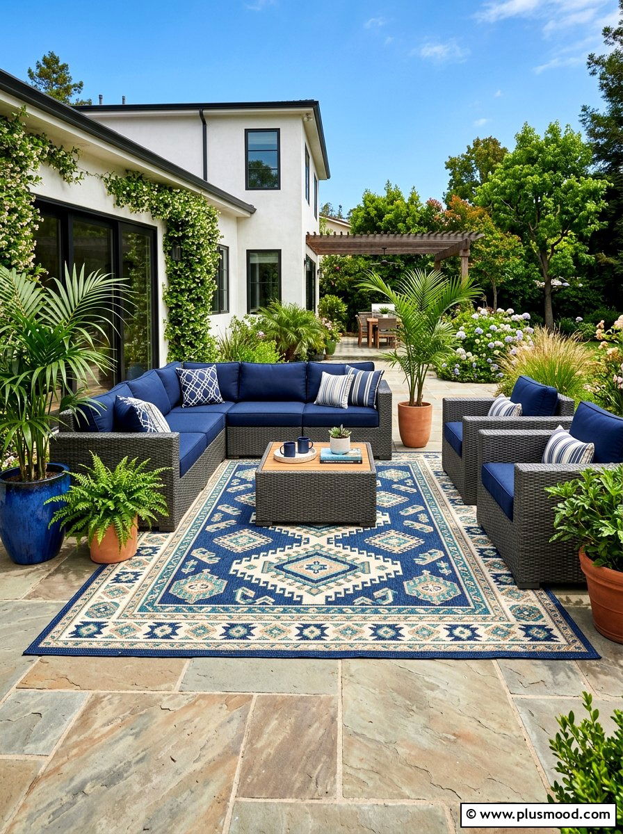 Outdoor Area Rug - 25 summer backyard decor ideas