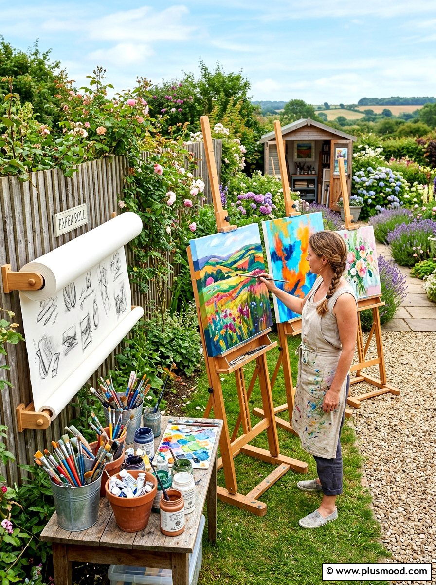 Outdoor Art Studio - 25 summer kid friendly outdoor party ideas
