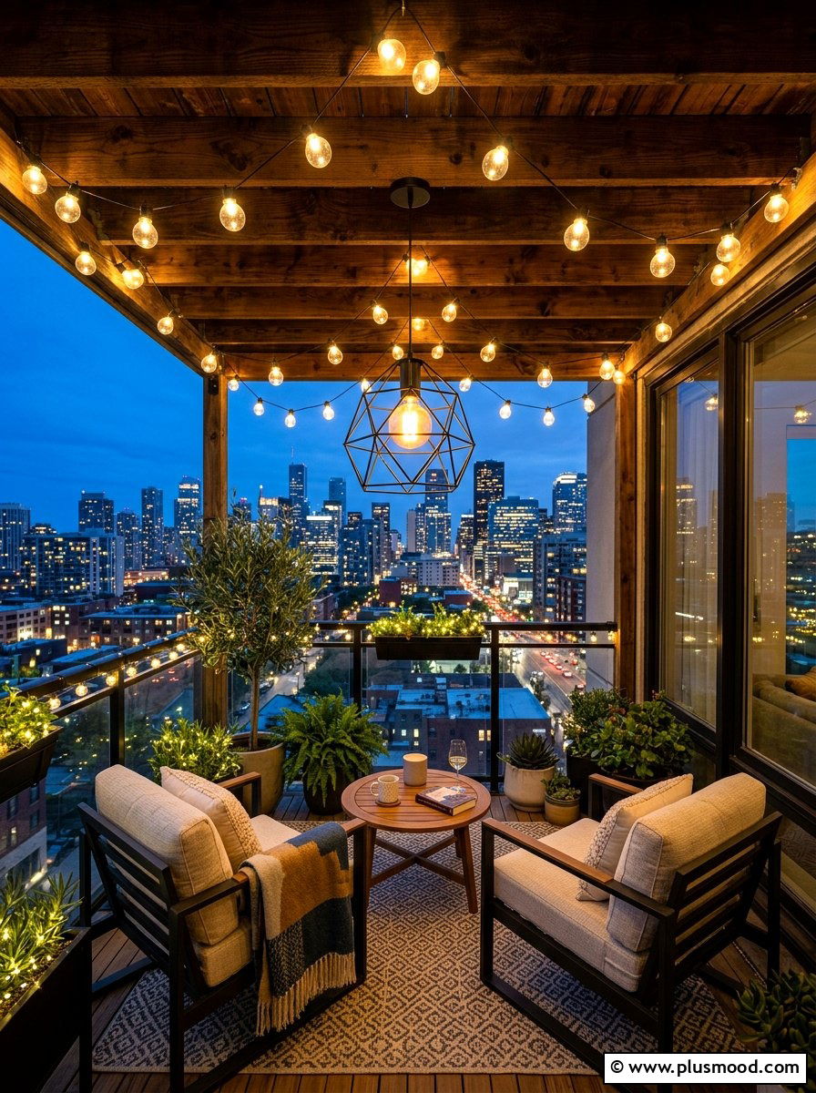 Outdoor Balcony Lights - 25 summer balcony makeover ideas