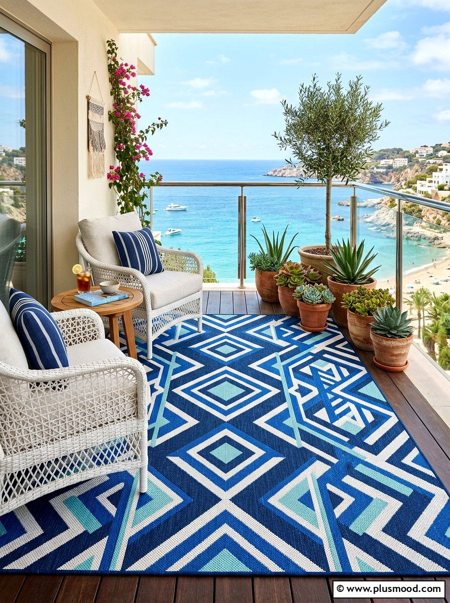 Outdoor Balcony Rug - 25 summer cozy balcony ideas