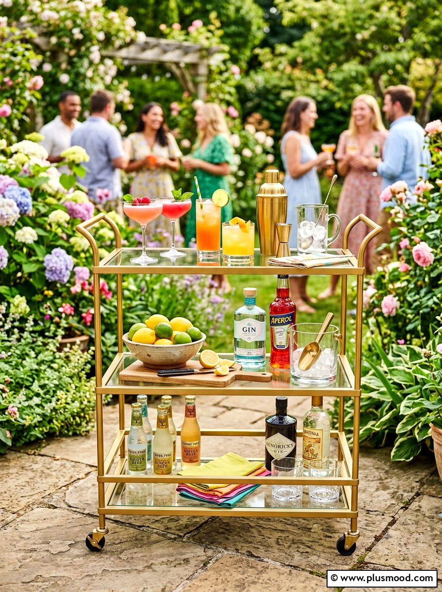 Outdoor Bar Cart - 25 summer backyard refresh ideas