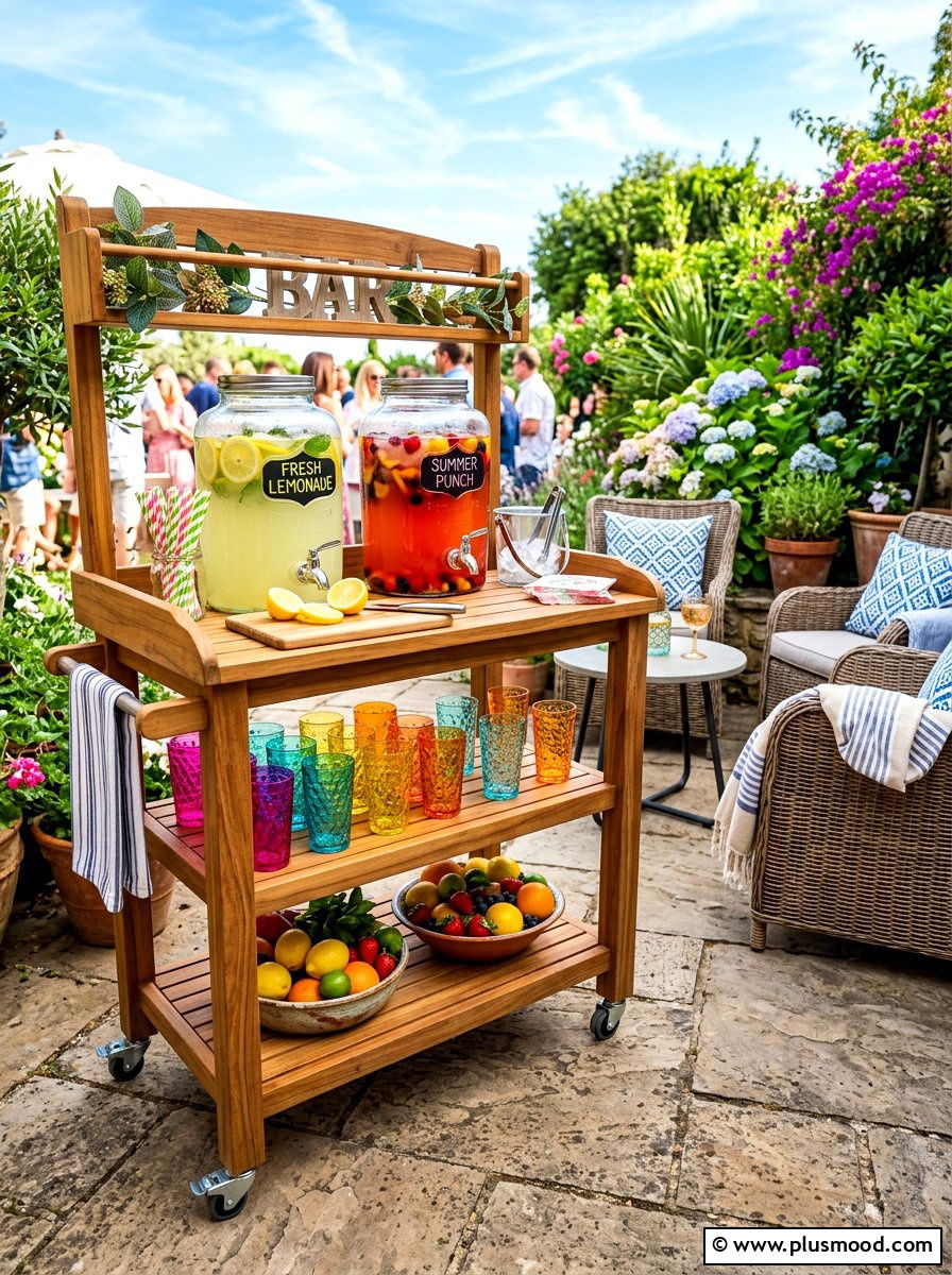 Outdoor Bar Cart - 25 summer patio makeover ideas
