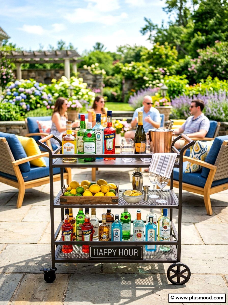 Outdoor Bar Cart - 25 summer patio refresh ideas
