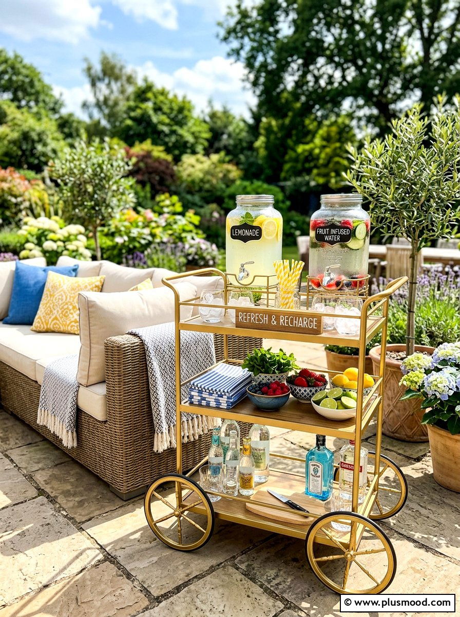 Outdoor Bar Cart - 25 summer outdoor entertaining ideas