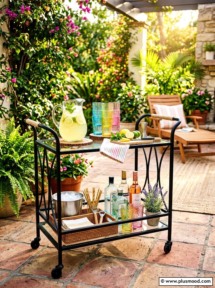 Outdoor Bar Cart - 25 summer patio ideas
