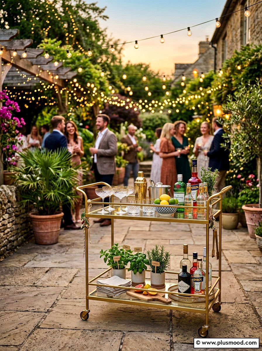 Outdoor Bar Cart - 25 small backyard ideas for rental homes