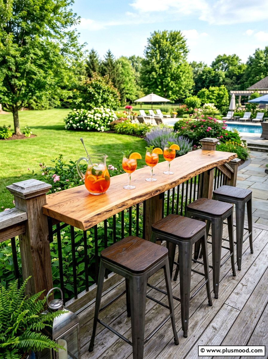 Outdoor Bar Top With Stools - 25 summer backyard farmhouse ideas