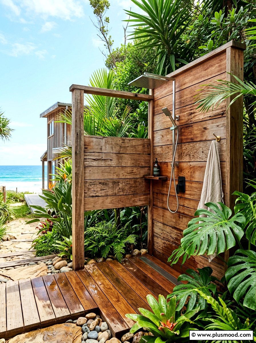 Outdoor Beach House Shower - 25 summer beach house decorating ideas