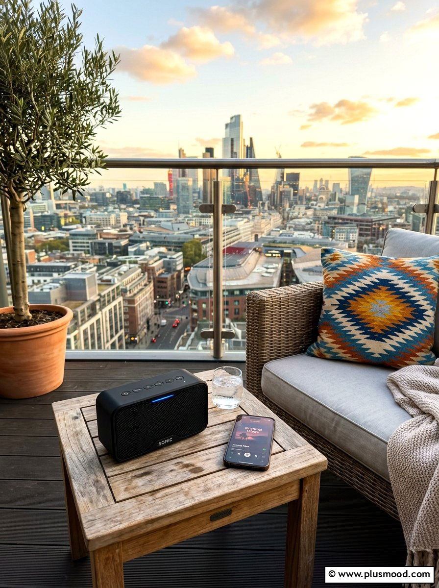 Outdoor Bluetooth Speaker - 25 summer balcony entertaining ideas