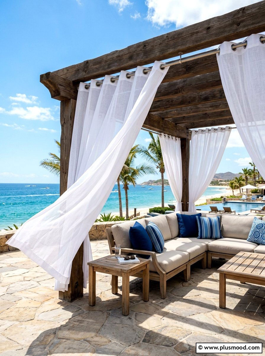 Outdoor Cabana Curtains - 25 late summer pool decor ideas