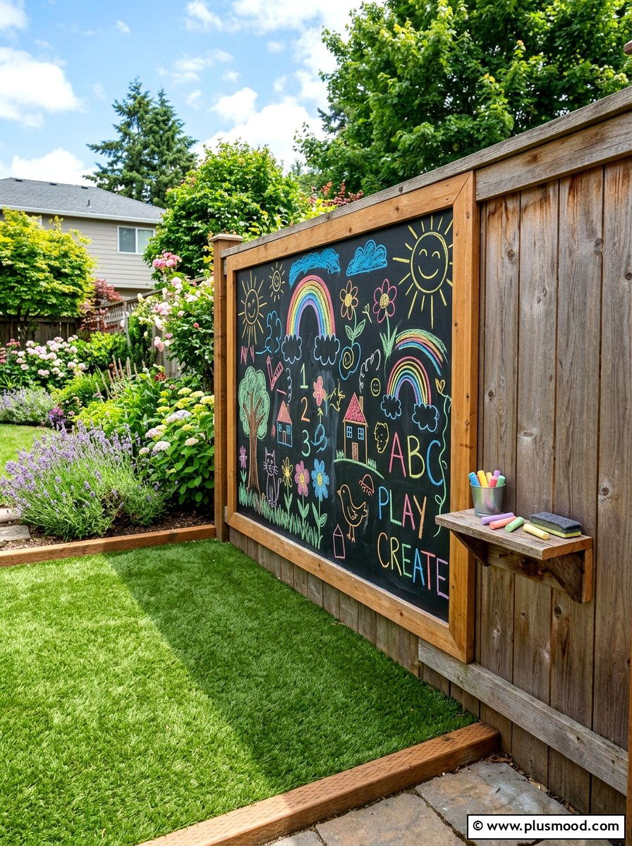 Outdoor Chalkboard Wall - 25 small backyard ideas for small families