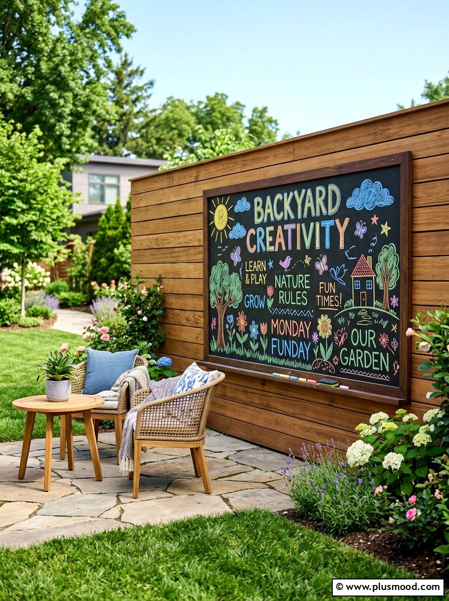 Outdoor Chalkboard Wall - 25 summer backyard play area ideas